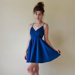 Blue dress flowy formal